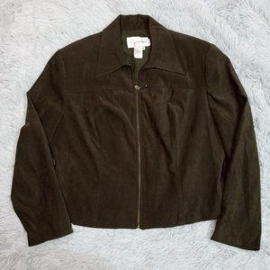 Nygard Collection‎ Womens Jacket Blazer Green 16 Zip Shoulder Pads 16